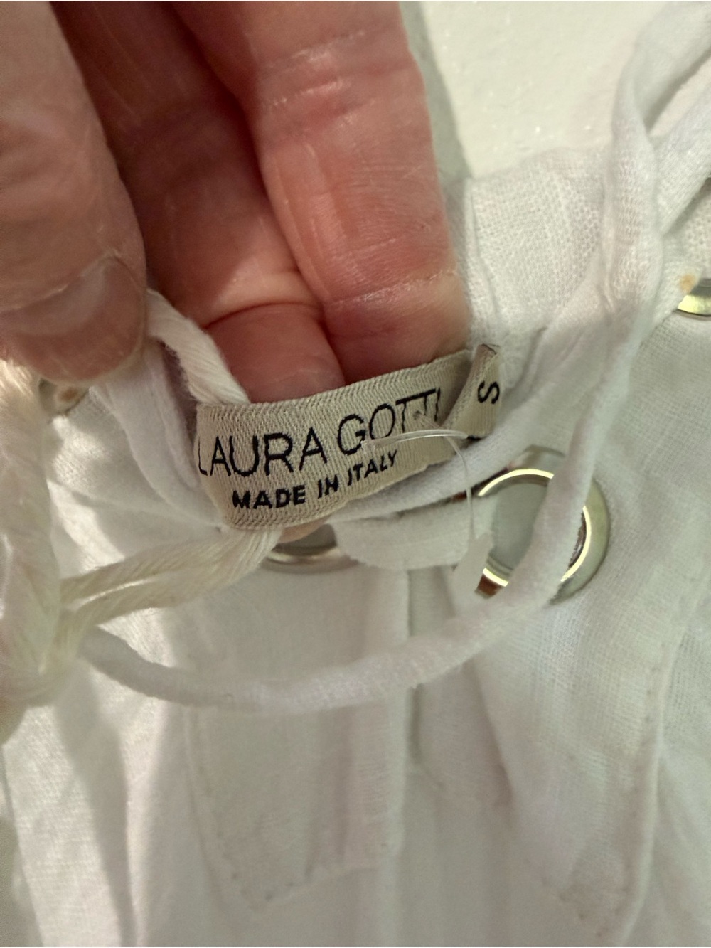 Laura Gotti Made In Italy Linen Maxi Dress Beach Cover Up flaw - Picture 10 of 11